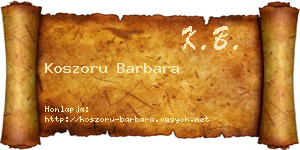 Koszoru Barbara névjegykártya