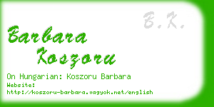 barbara koszoru business card